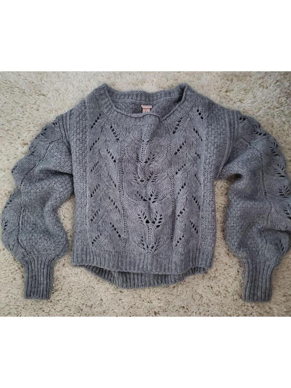 NEW Victoria Secret Gray Knit Sweater Small S